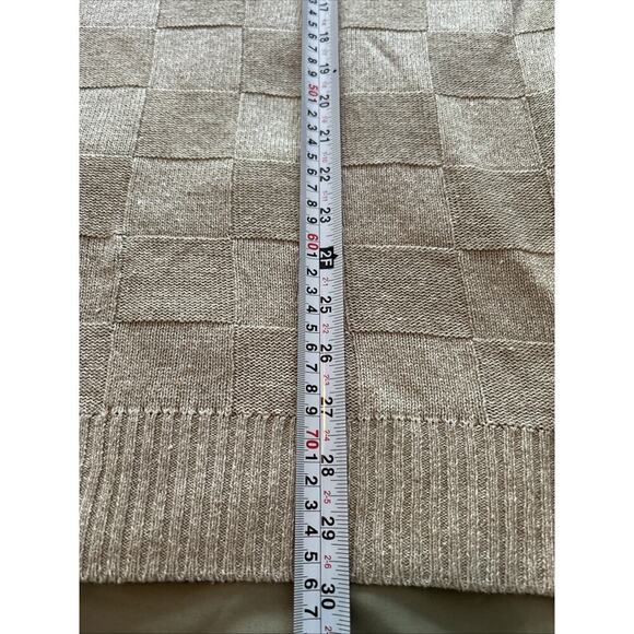 Clan Douglas Linen Silk Sweater XLL 2XL Cable Knit Scotland Taupe Gold Men EUC - Picture 9 of 9